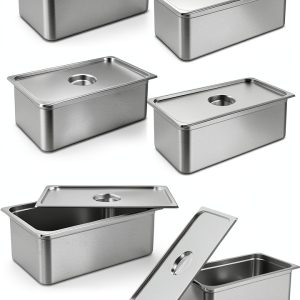 Stainless Steel Baking Pan - 16 Gauge Thick Stainless Steel, 21x13x6 Inch Large Capacity Roasting Tray for Turkey, Steak, Fish, Commercial Grade Kitchen Baking & Cooking Pan with Lid (6 Pack)-0
