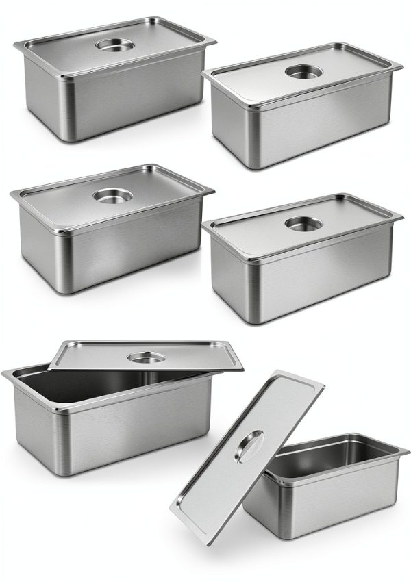 Stainless Steel Baking Pan - 16 Gauge Thick Stainless Steel, 21x13x6 Inch Large Capacity Roasting Tray for Turkey, Steak, Fish, Commercial Grade Kitchen Baking & Cooking Pan with Lid (6 Pack)-0