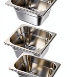 VEVOR 6 Pack Stainless Steam Hotel Pans, 1/6 Size Table Steam Pan, 4 Inch Deep, Anti Jam Restaurant Supplies Reusable Rustproof Catering Storage for Home, Party, Restaurant, Hotel, Buffet-0