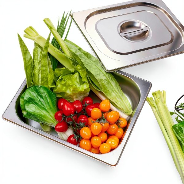 Stainless Steel Hotel Pan Set 8-Piece Thenshop 4-Inch with Lids-5