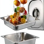 BSTKEY Stainless Steel Hotel Pans Half Size, 4 Inch Deep Steam Table Pan with Perforated Steam Tray and Lid, Warmer Breading Tray Food Pans for Kitchen Restaurant Supplies-0