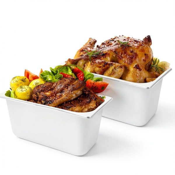 LANIAKEA 2PCS 1/3 Size Steam Table Pan with Lids, 6 Inch Deep Stainless Steel Pan Restaurant Supplies Stainless Steam Table Pans, Hotel Pan Trays for Food, Party, Buffet-5