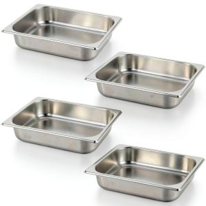 Steam Table Pans Half Size 2.5 Inch Deep JOUTYFOR Stainless Steel-0