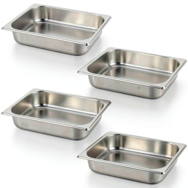 Steam Table Pans Half Size 2.5 Inch Deep JOUTYFOR Stainless Steel-0