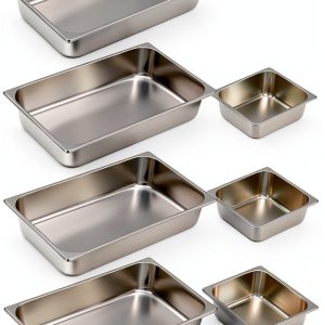 Zubebe 8 Pcs Hotel Pans Stainless Steel Steam Table Pan 1/1 Full Size 4 Inch Restaurant Steam Table Pan Deep Metal Food Tray Commercial Food Pans for Restaurant Party Buffet Catering-0