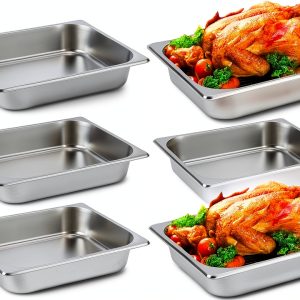 6 Pack Commercial Hotel Pans Zalaxt Stainless Steel 11x10x2.5 Inch-0