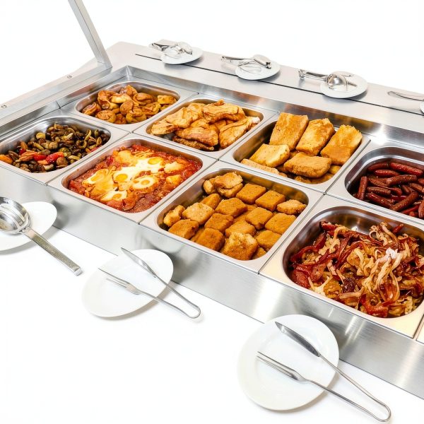 4 Pack Hotel Pans Stainless Steel 1/6 Size 4 Inch Deep Steam Table Pan with Lids, Stackable Commercial Anti-Jam Steam Pans Food Storage Containers for Home, Restaurant, Party, Hotel, Buffet-5