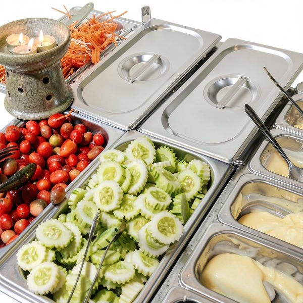 BSTKEY 4 Pack 1/3 Size 3-5/8" Depth Hotel Pan with Lids, Stainless Steel Steam Table Pan, Stackable Metal Catering Pans Commercial Food Pans for Kitchen Restaurant Buffet Party Supplies-8