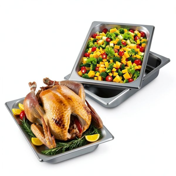 6 Pack Half Size Hotel Pans, 2.5 Inch Deep 1/2 Size Stainless Steel Steam Table Pans Restaurant Commercial Half Pans for Chafing Dishes Buffet Hotel Party-5