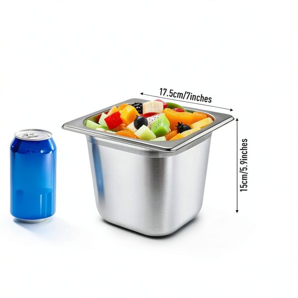 Stainless Steel Hotel Pan 12-Pc Set by Maxcheck 5.9" Stackable Lids-1