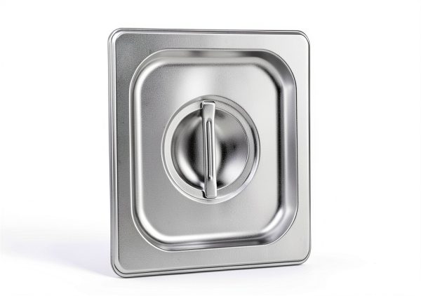 6 Pcs Notched Hotel Pan Cover Stainless Steel 1/6 Size Food Pan Lids with Handle Steam Pan Covers for Restaurant Hotel Commercial Food Storage Containers Covers-1