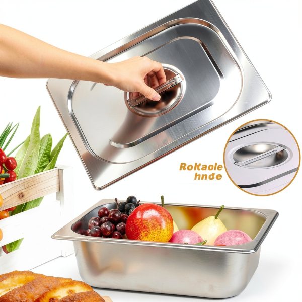 Stainless Steel Hotel Pan Set 8-Piece Thenshop 4-Inch with Lids-4