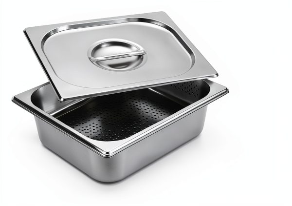 BSTKEY Stainless Steel Hotel Pans Half Size, 4 Inch Deep Steam Table Pan with Perforated Steam Tray and Lid, Warmer Breading Tray Food Pans for Kitchen Restaurant Supplies-6