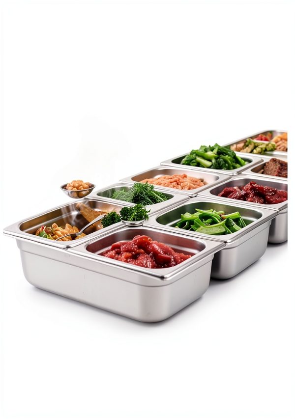 VEVOR 6 Pack Stainless Steam Hotel Pans, 1/6 Size Table Steam Pan, 4 Inch Deep, Anti Jam Restaurant Supplies Reusable Rustproof Catering Storage for Home, Party, Restaurant, Hotel, Buffet-6