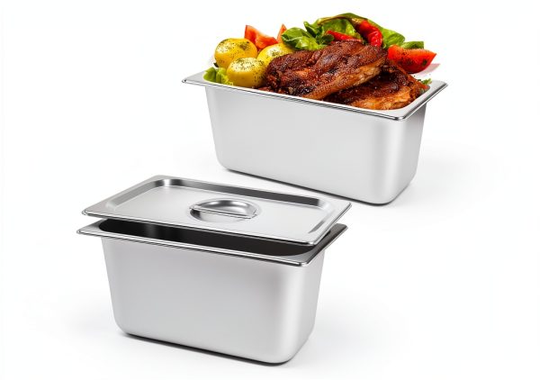 LANIAKEA 2PCS 1/3 Size Steam Table Pan with Lids, 6 Inch Deep Stainless Steel Pan Restaurant Supplies Stainless Steam Table Pans, Hotel Pan Trays for Food, Party, Buffet-0
