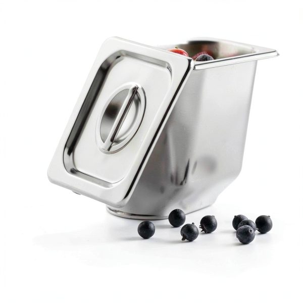 6 Pcs Notched Hotel Pan Cover Stainless Steel 1/6 Size Food Pan Lids with Handle Steam Pan Covers for Restaurant Hotel Commercial Food Storage Containers Covers-2