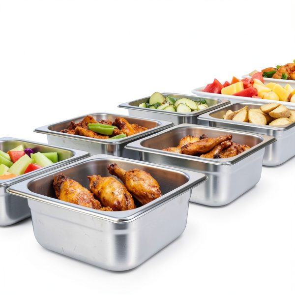 VEVOR 6 Pack Stainless Steam Hotel Pans, 1/6 Size Table Steam Pan, 4 Inch Deep, Anti Jam Restaurant Supplies Reusable Rustproof Catering Storage for Home, Party, Restaurant, Hotel, Buffet-7