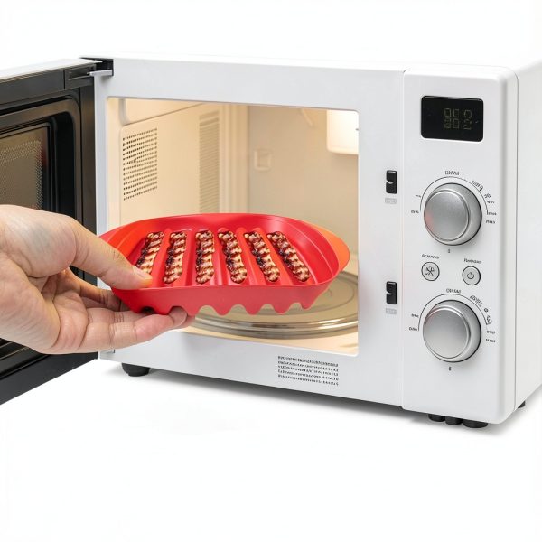 Microwave Bacon Tray by Trasylph - Red Splatter Lid Grill-6