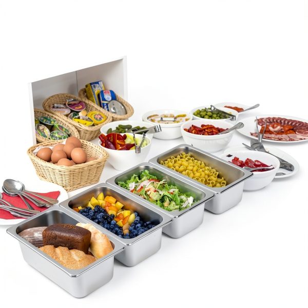 Hotel Pans TOPZEA 4 Pack 1/4 Size 4" Deep Stainless Steel Serving Pan-6