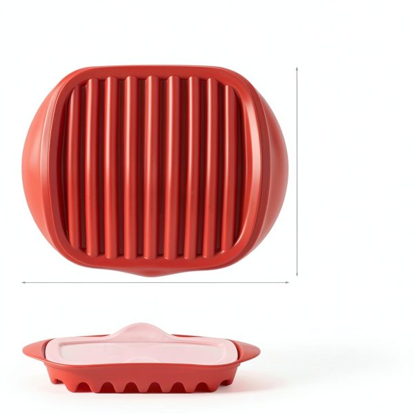 Microwave Bacon Tray by Trasylph - Red Splatter Lid Grill-1