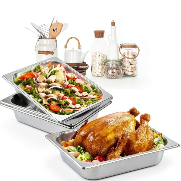 Hotel Pans 4 Pack TOPZEA Half Size Stainless Steel Steam Table Pan-6