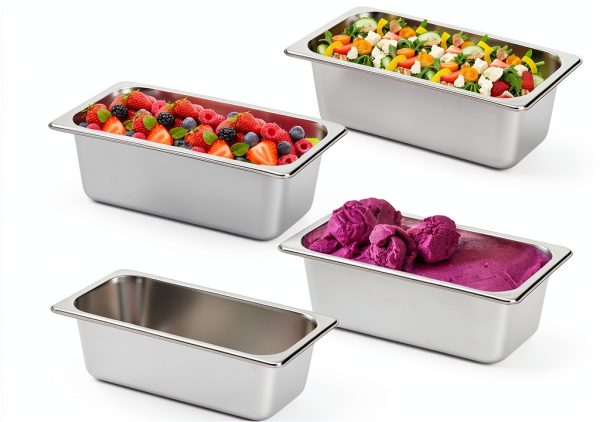 Hotel Pans TOPZEA 4 Pack 1/4 Size 4" Deep Stainless Steel Serving Pan-0