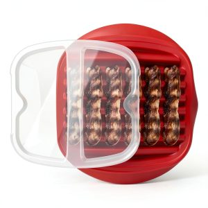 Microwave Bacon Tray by Trasylph - Red Splatter Lid Grill-0