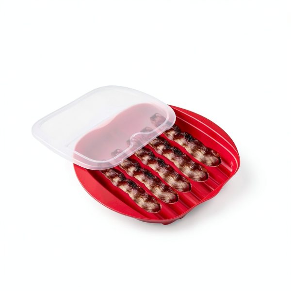 Microwave Bacon Tray by Trasylph - Red Splatter Lid Grill-3