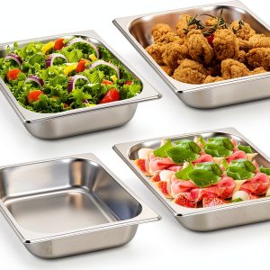 Hotel Pans 4 Pack TOPZEA Half Size Stainless Steel Steam Table Pan-0
