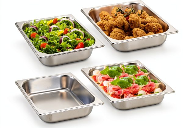 Hotel Pans 4 Pack TOPZEA Half Size Stainless Steel Steam Table Pan-0